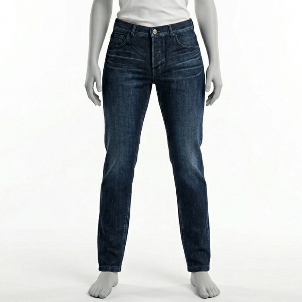 Giorgio Armani Blue Denim Jeans with Gold Button Detail